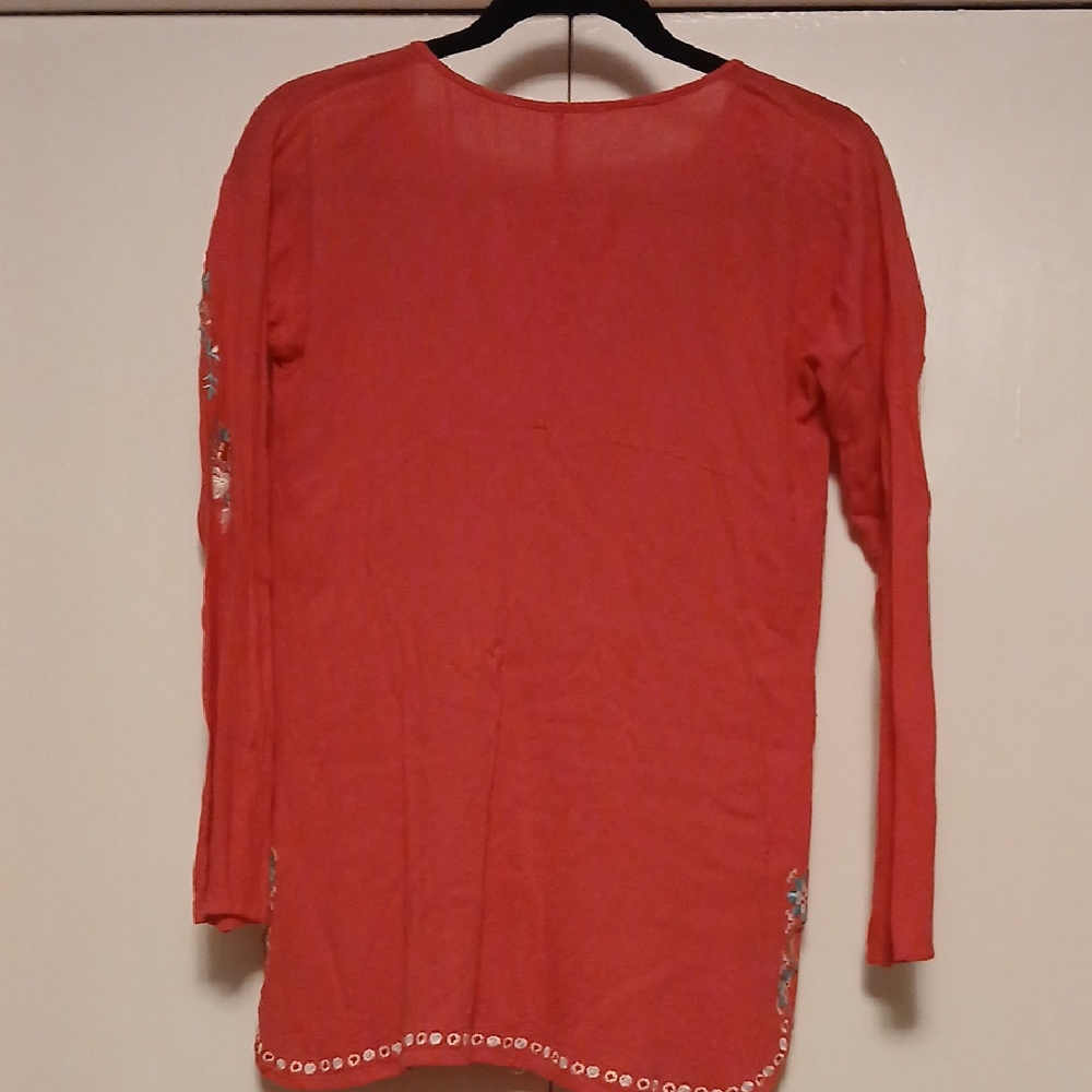 Vintage Floral Embroidered Blouse -size S - Picture 6 of 7